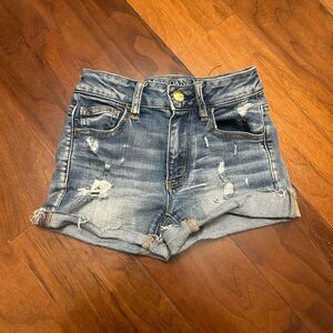 American Eagle‎ women’s denim distressed super stretch shorts size 00